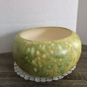 Vtg Atlantic Mold Drip Glaze Planter Bowl